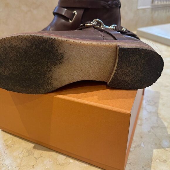 Mulberry brown leather booty with silver hardware. Size 10. Very gently worn - Picture 14 of 16